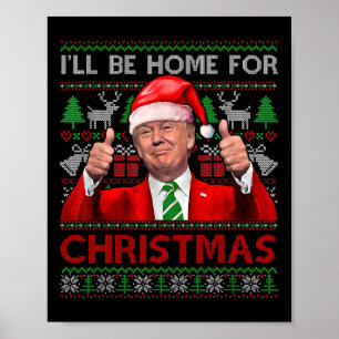 Ich werde Zuhause zu Weihnachten Weihnachten Weihn Poster