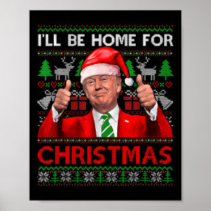 Ich werde Zuhause zu Weihnachten Weihnachten Weihn Poster