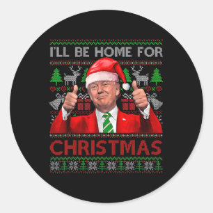 Ich werde Zuhause zu Weihnachten Weihnachten Weihn Runder Aufkleber