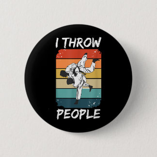 Ich werfe Leute Design für einen Jiu Jitsu Trainer Button