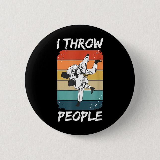 Ich werfe Leute Design für einen Jiu Jitsu Trainer Button (Vorderseite)