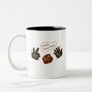 Ich Werfe Nur Lustigen Rock Schere Stein Papier Ta Zweifarbige Tasse