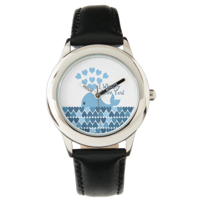 Ich Whaley Liebe Sie! Blau Armbanduhr (Vorderseite)