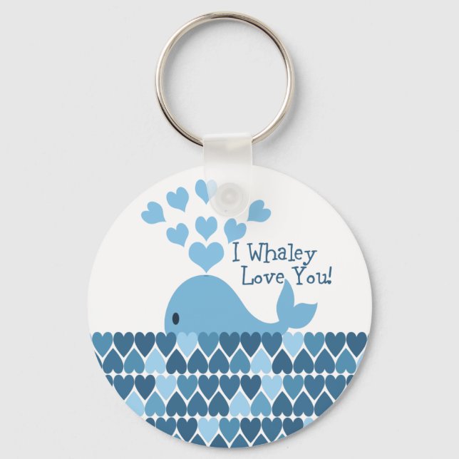 Ich Whaley Liebe Sie! Blau Schlüsselanhänger (Vorderseite)