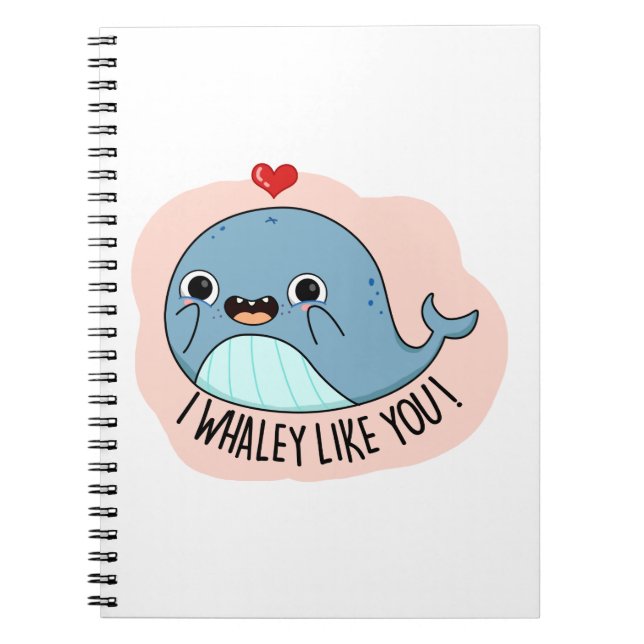 Ich whaley wie YOu Funny Whale Pun Notizblock (Vorderseite)