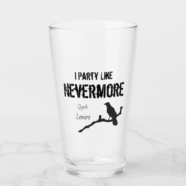 Ich  wie immer das Raven Halloween Glas (Vorderseite)