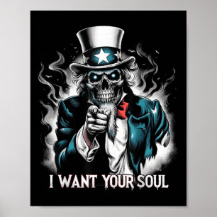 Ich will deine Seele – Skeleton Sam Gruseliger Hal Poster