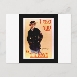 Ich will dich für die Navy ~ WW I US Poster 1917 Postkarte
