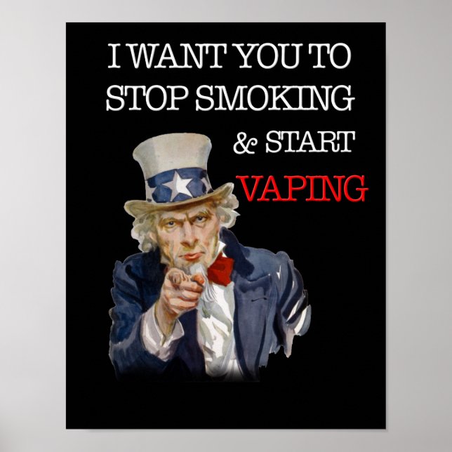 Ich will dich Uncle Sam Vape Premium Poster (Vorne)