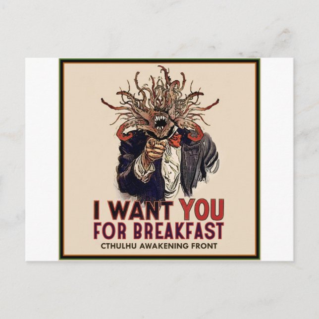 Ich will dich zum Frühstück Postkarte (Vorderseite)