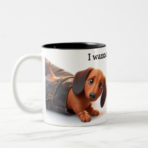 Ich will diesen Hund essen Zweifarbige Tasse