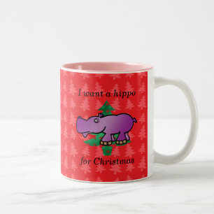 Ich will ein Flusspferd für Weihnachtsrote Zweifarbige Tasse