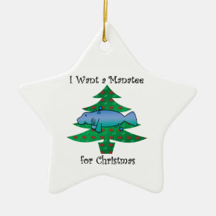 Ich will ein Manatis für Weihnachten Keramik Ornament