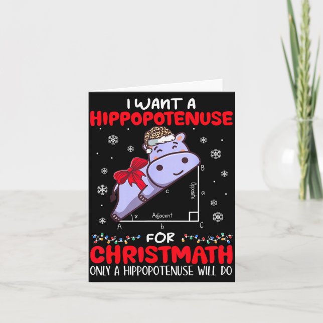 Ich will eine Hypothenuse für den Weihnachts-Mathe Karte (Vorderseite)