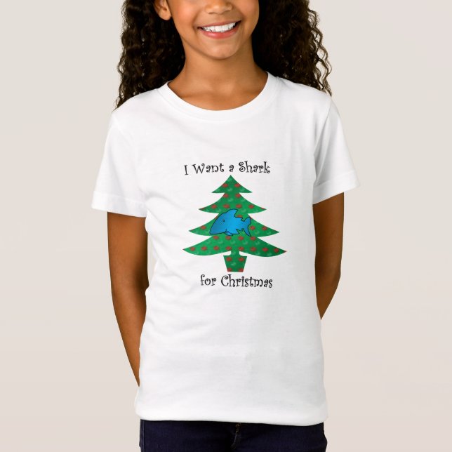 Ich will einen Haifisch für Weihnachten T-Shirt (Vorderseite)