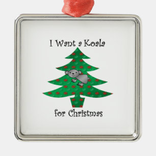 Ich will einen Koala für Weihnachten Ornament Aus Metall