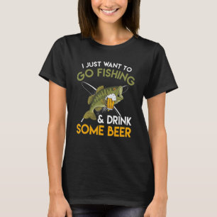 Ich will einfach nur angeln gehen und ein Bier tri T-Shirt