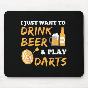 Ich will einfach nur Bier trinken und Darts spiele Mousepad