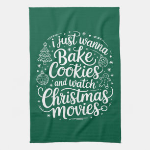 Ich will einfach nur Kekse backen und Weihnachtsfi Geschirrtuch