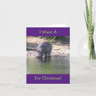 "ICH WILL (FOTO DES FLUSSPFERDS) FÜR WEIHNACHTEN "