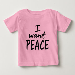 „Ich will Frieden“ Design Baby T-shirt