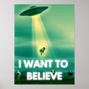 Ich will glauben, Retro-Film 90er, Alien UFO Poster