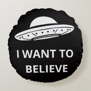 Ich will glauben, Retro-Film 90er, Alien UFO Rundes Kissen
