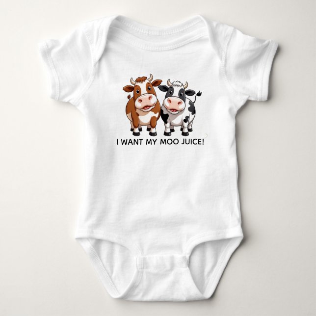 Ich will meinen Moo Saft! Baby Strampler (Vorderseite)