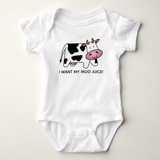 Ich will meinen Moo-Saft! Baby Strampler (Vorderseite)