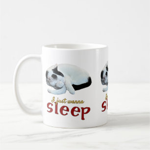 Ich will nur schlafen Niedliche Chat Word Art Kaffeetasse