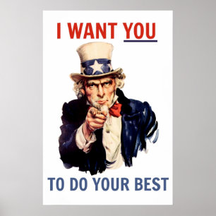 Ich will Sie, um Ihr bestes Plakat zu tun