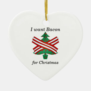 Ich will Speck für Weihnachten Keramikornament