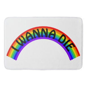 Ich will sterben - Regenbogen Badematte