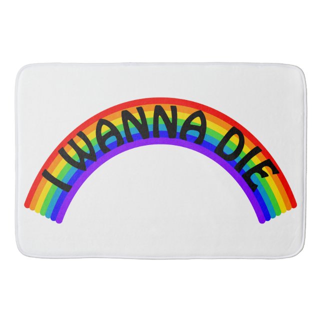 Ich will sterben - Regenbogen Badematte (Vorderseite)