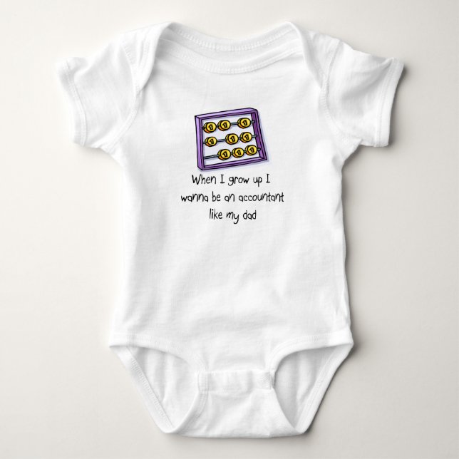 Ich will, um ein Buchhalter wie Vaterbaby-T - Baby Strampler (Vorderseite)