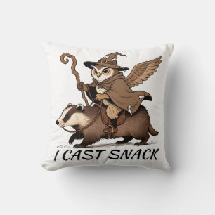 Ich wirke Snack Launenhafte Eule und Dachs Kunst Kissen