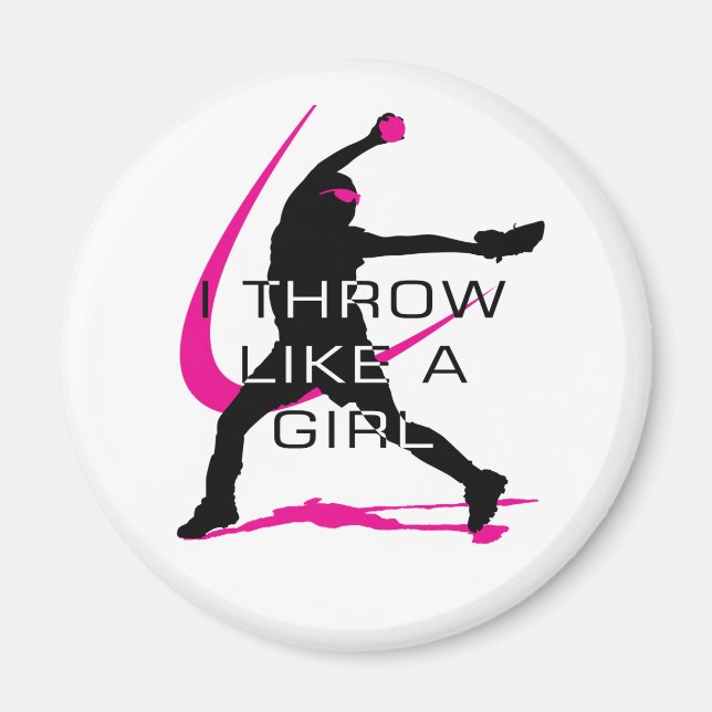 Ich wirke wie ein Girl Pink Softball Magnet (Vorne)