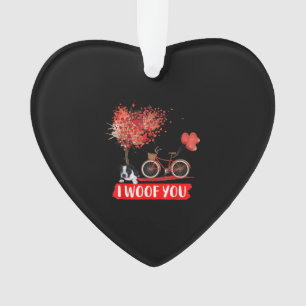 Ich wöhe dich. Boston Terrier Dog Valentine Gesche Ornament