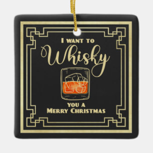 Ich woll dir eine fröhliche Weihnachtskarte zu Whi Keramikornament