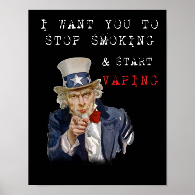 Ich Woll dir Uncle Sam Vape Premium Poster (Vorne)