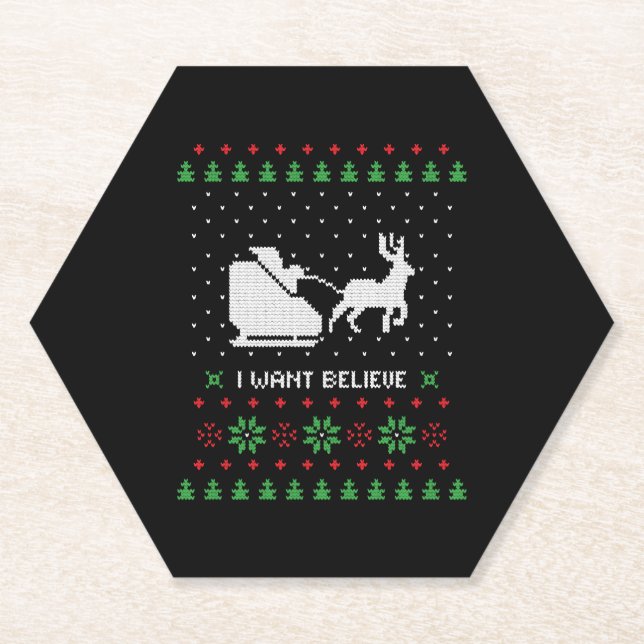 Ich woll hässlichen Weihnachtspulli Untersetzer (Vorderseite)