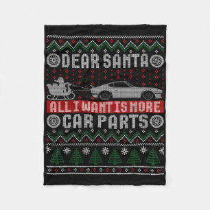Ich Woll ist mehr Autoteile Weihnachts-Shirt hässl Fleecedecke