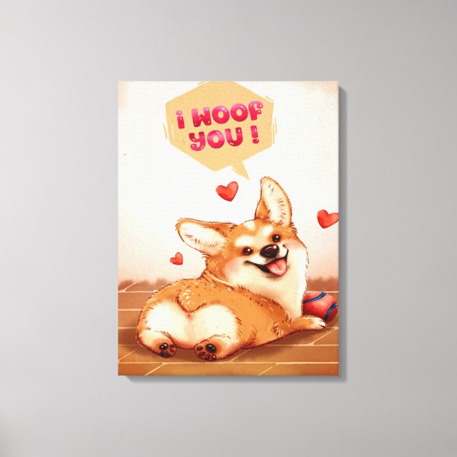 ICH WOLLE EUCH | CORGI LOVER GIFT LEINWANDDRUCK (Vorderseite)