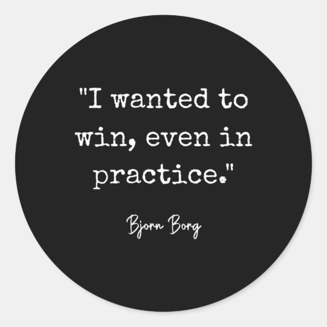 Ich Wollte, auch in der Praxis Bjorn Borg Tennis z Runder Aufkleber (Vorderseite)