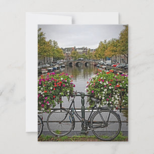 Ich Wollte auf meinem Fahrrad in Amsterdam - Postk Karte