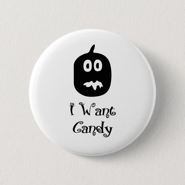 Ich Wollte Candy Pumpkin Button (Vorderseite)
