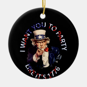 Ich Wollte dich zum Party wie 1776 Keramik Ornament
