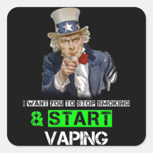 Ich Wollte dir Uncle Sam Vape Quadratischer Aufkleber