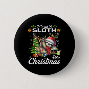 Ich Wollte ein Faultier für Weihnachten Niedliche Button