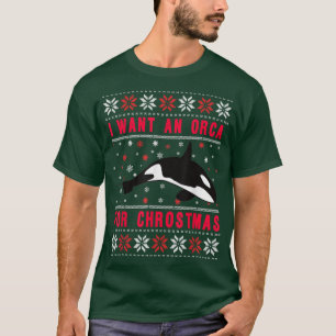 Ich wollte ein Orca für Weihnachten Xmas lustiges T-Shirt